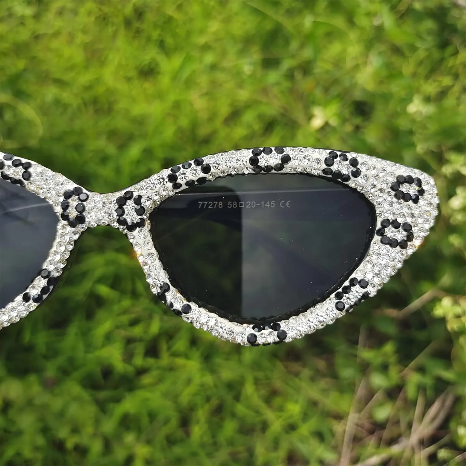 COTIA Cat Eye Rhinestone Sunglasses for Women Shiny Bling Crystal Diamond Sunglasses Trend Ladies Party Sun Glasses