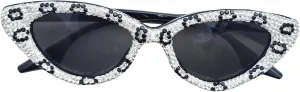 COTIA Cat Eye Rhinestone Sunglasses for Women Shiny Bling Crystal Diamond Sunglasses Trend Ladies Party Sun Glasses