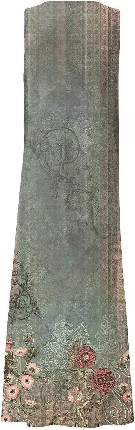 Cotton Linen Dresses for Women,Maxi Sleeveless Dresses Summer Casual Print Cotton Linen Sundress with Pockets (S-3XL)