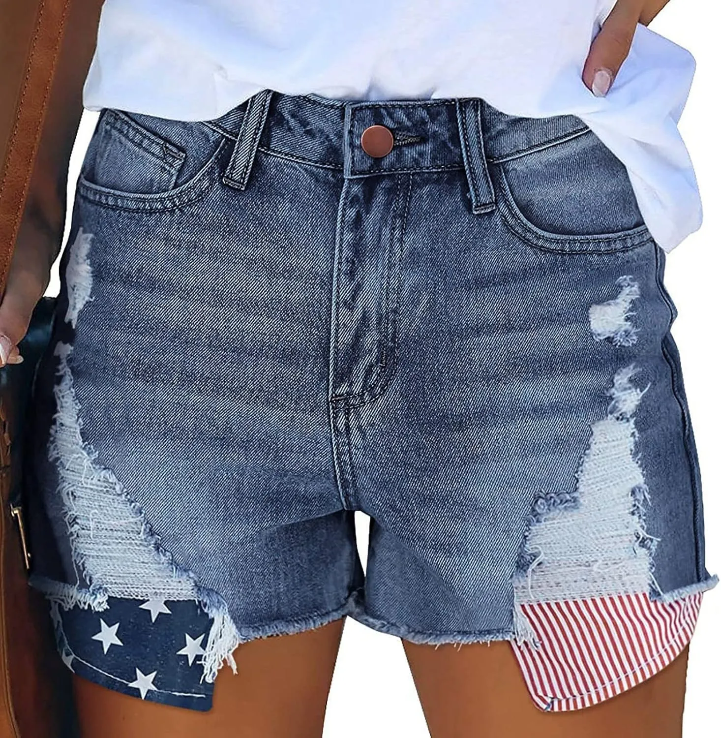 Denim Shorts for Women High Waisted Denim Short Stretchy Casual Summer Trendy Girls Jean Shorts Jeans Short with Pocket