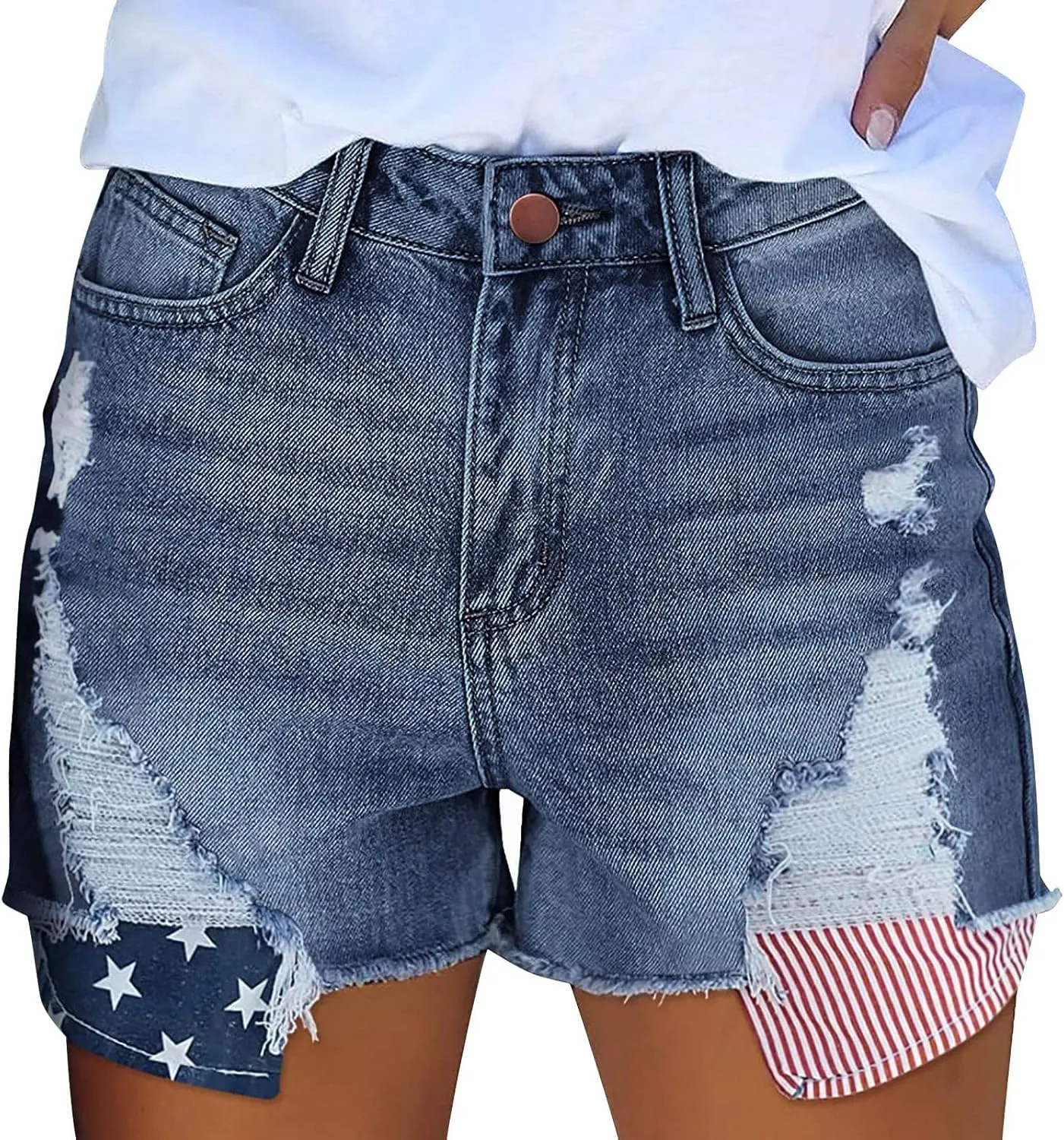 Denim Shorts for Women High Waisted Denim Short Stretchy Casual Summer Trendy Girls Jean Shorts Jeans Short with Pocket