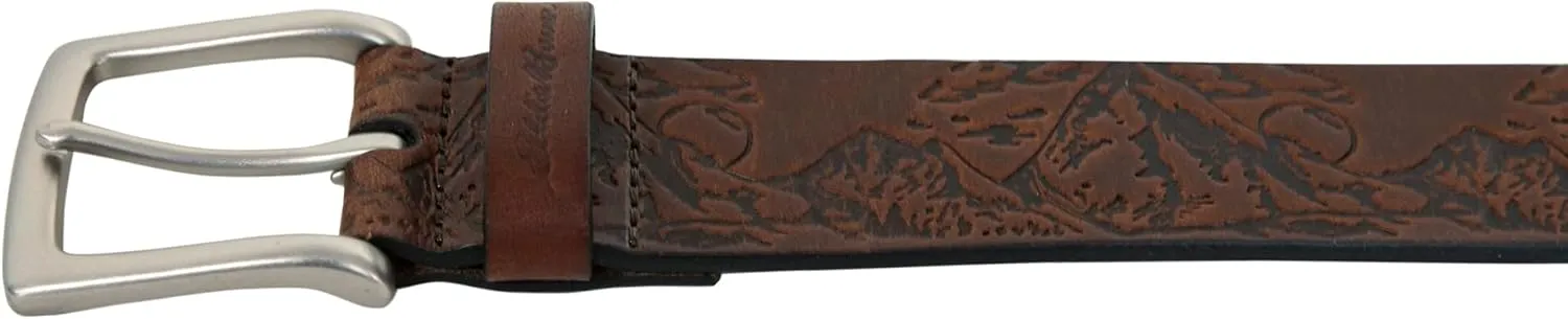 Eddie Bauer Men's Leather Belt | Casual | Everyday | Jeans | Trousers | Chinos | Metal Buckle