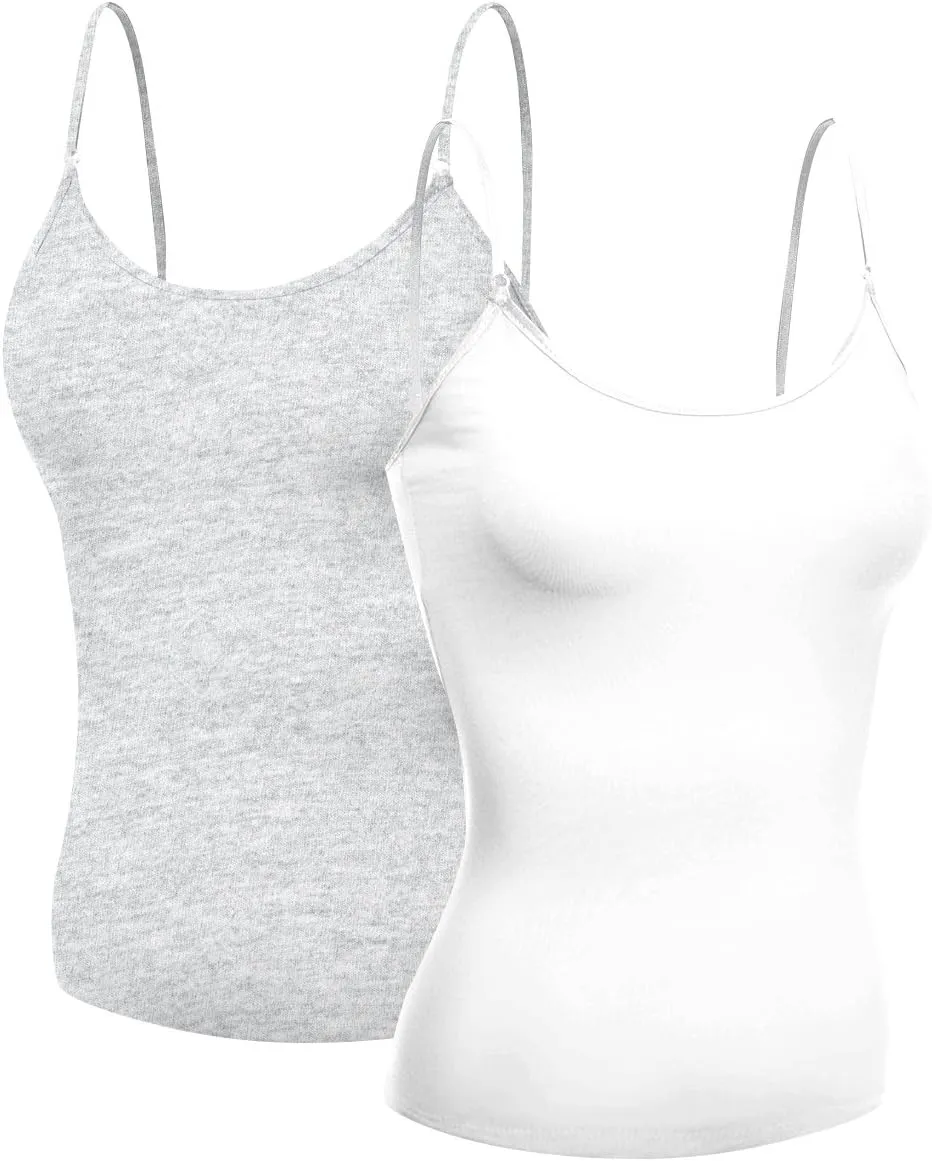 Emmalise Women's Camisole Built in Bra Wireless Fabric Support Short Cami