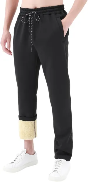 evzosrz Men's Sherpa Lined Sweatpants Fleece Active Running Jogger Pants Winter Warm Lounge Athletic Track Jogger Pants
