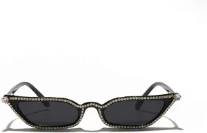 Fashion Vintage Diamond Cat Eye Punk Sunglasses Women Small Frame Crystal Sun Glasses Colorful Rhinestone Shades