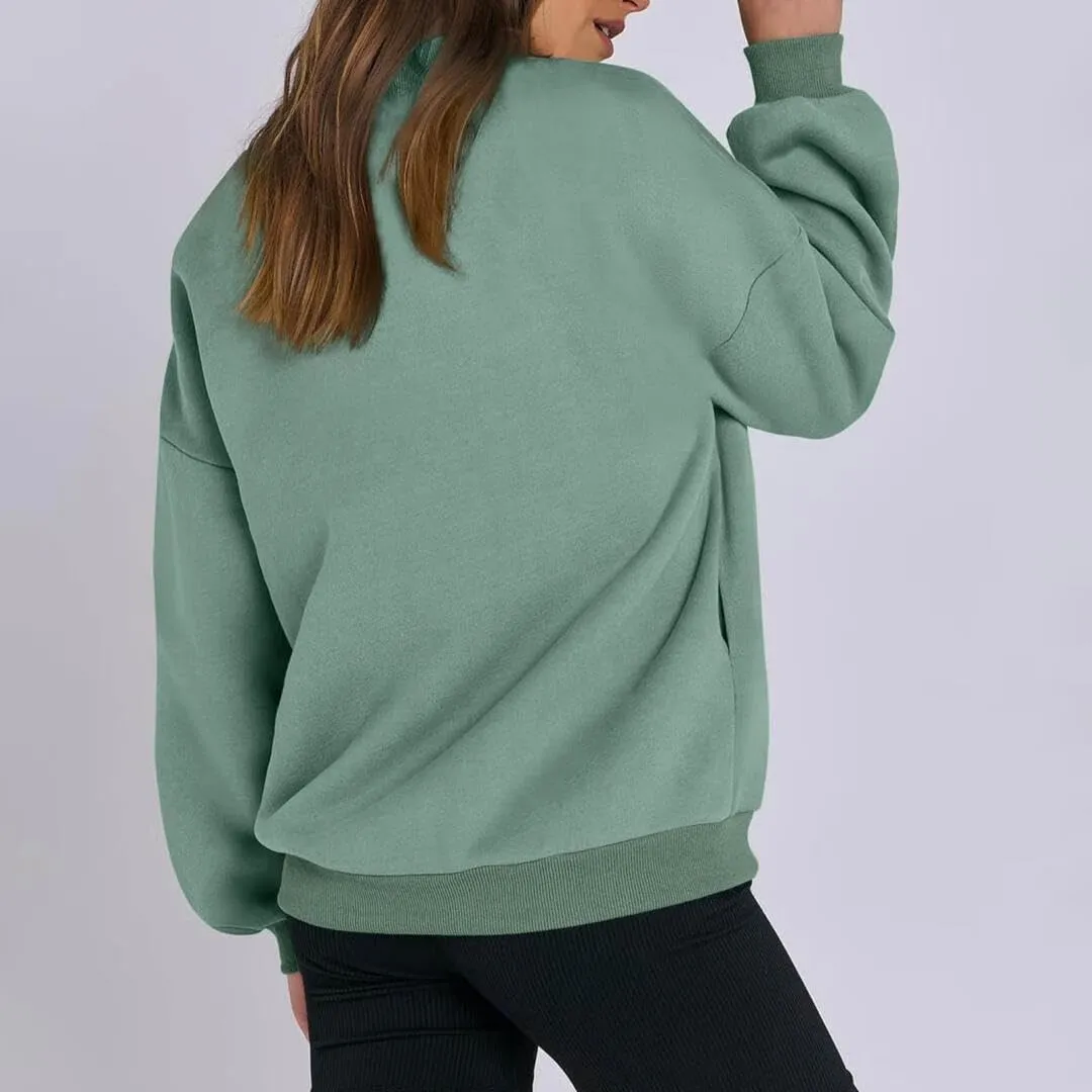 FMCHICO Women's Oversized Full Zip Up Sweatshirts Jacket 2024 Fall Fleece Long Sleeve Hoodies Outfit