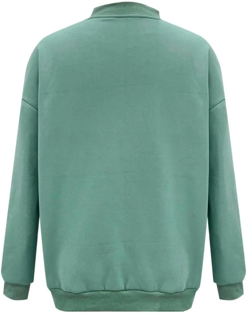 FMCHICO Women's Oversized Full Zip Up Sweatshirts Jacket 2024 Fall Fleece Long Sleeve Hoodies Outfit