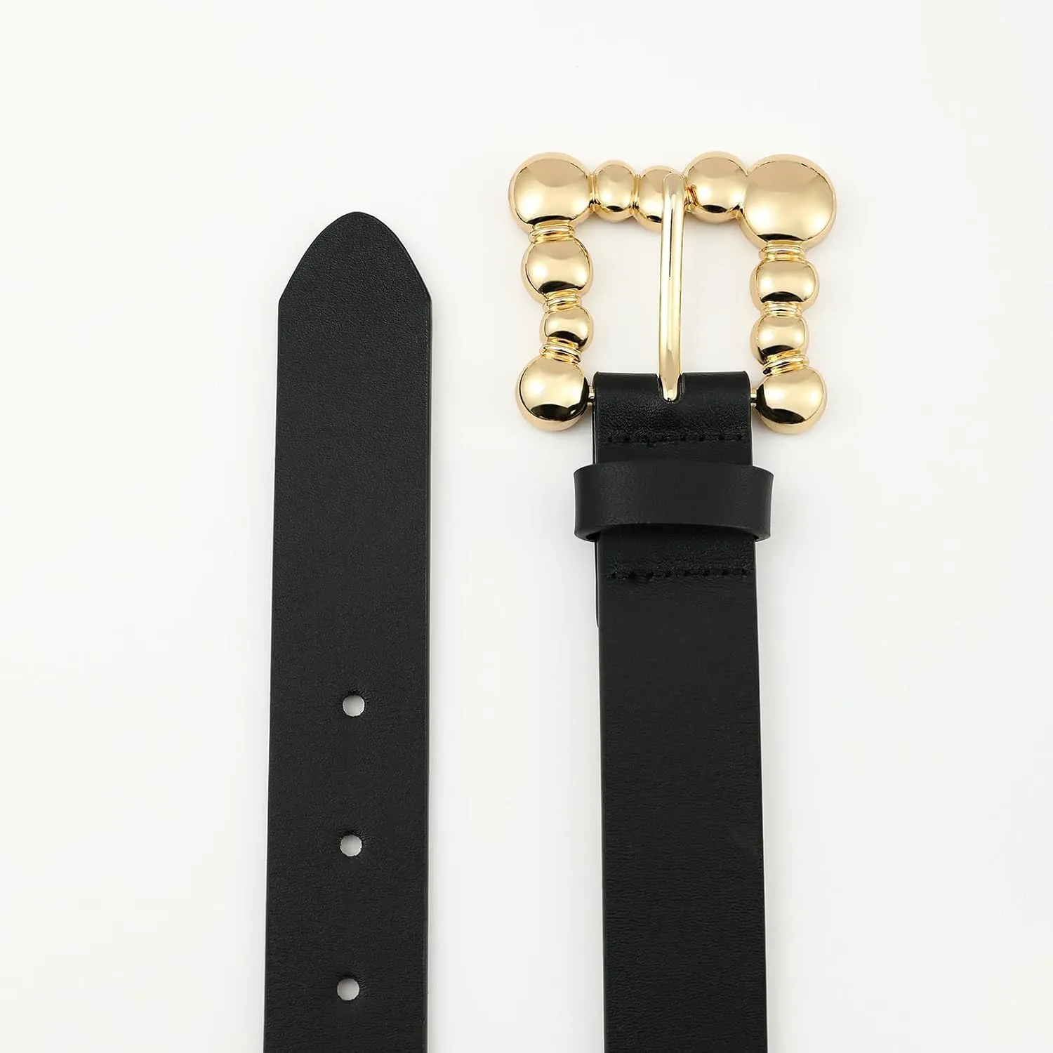 Genuine Leather Belt for Women Burgundy Leather With Gold Metal Buckle Luxury Casual Fashion Belts for Jeans Dresses