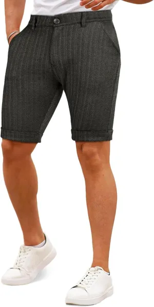 GINGTTO Mens Shorts Casual 4 Pockets Black Athletic Shorts for Men Flexible 36