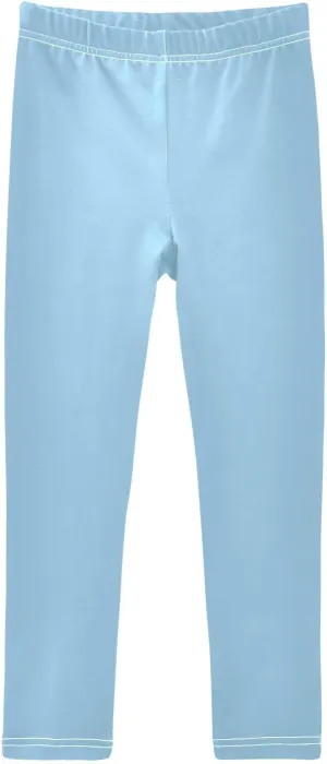 Girls' Leggings Light Blue Toddler Kids Stretch Yoga Pants Tights Dance Athletic Long Pants 5T