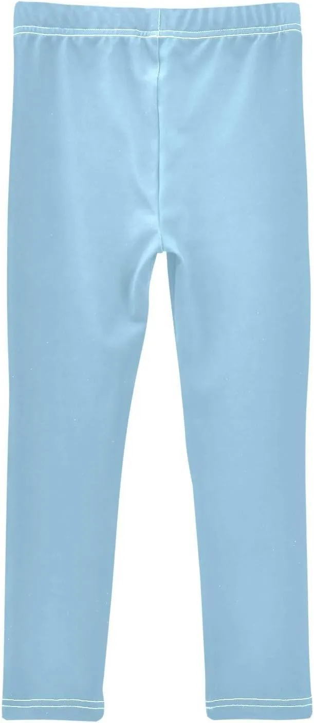 Girls' Leggings Light Blue Toddler Kids Stretch Yoga Pants Tights Dance Athletic Long Pants 5T