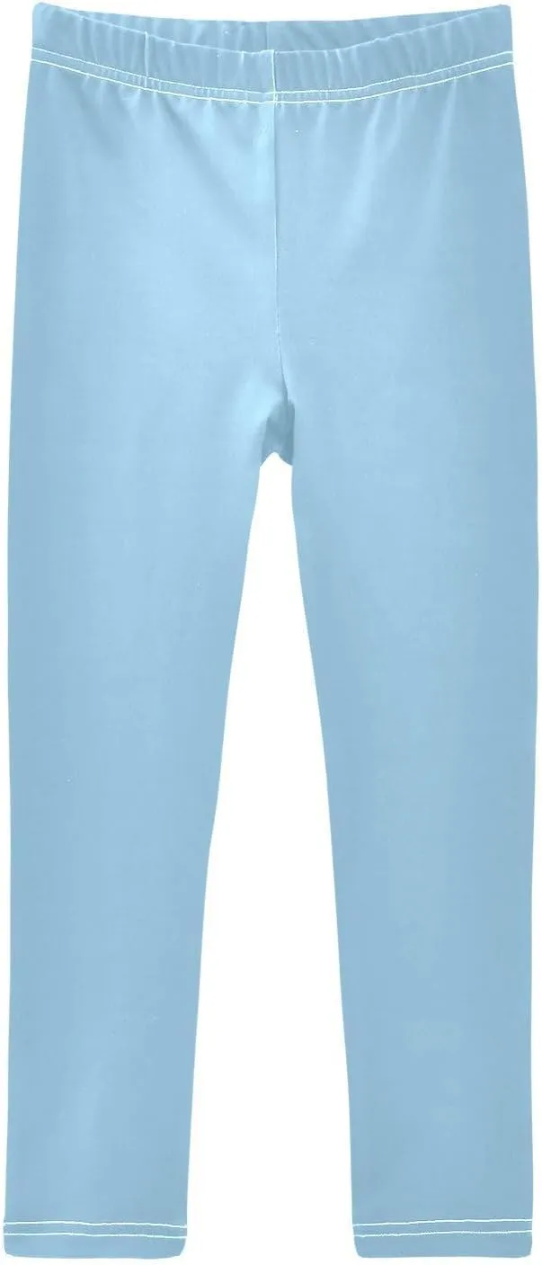 Girls' Leggings Light Blue Toddler Kids Stretch Yoga Pants Tights Dance Athletic Long Pants 5T