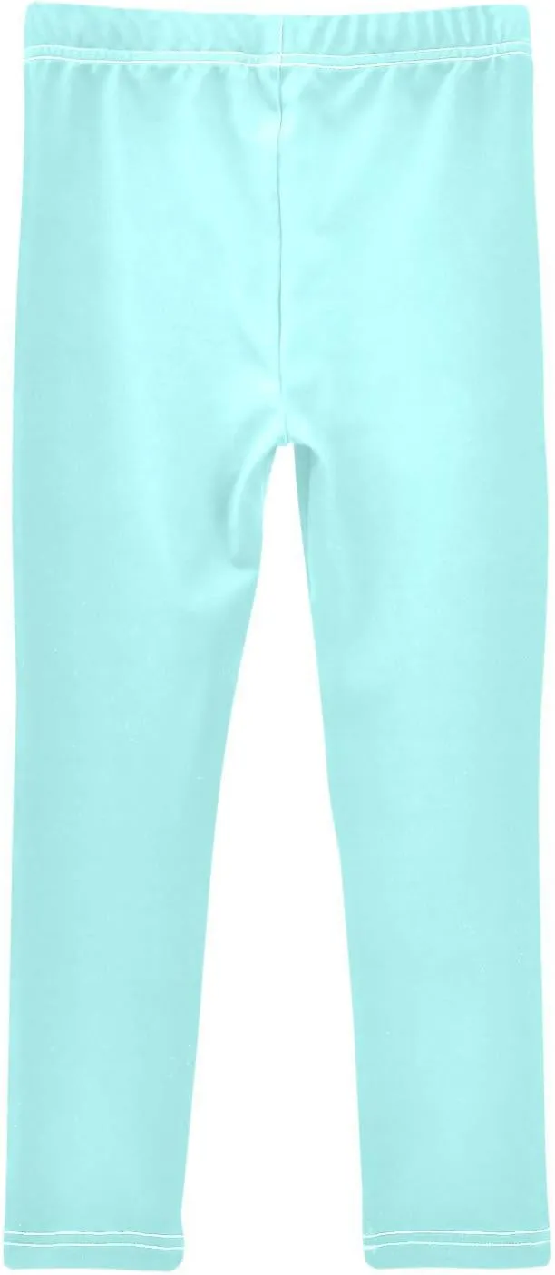 Girls' Leggings Light Cyan Toddler Kids Stretch Yoga Pants Tights Dance Athletic Long Pants 6T