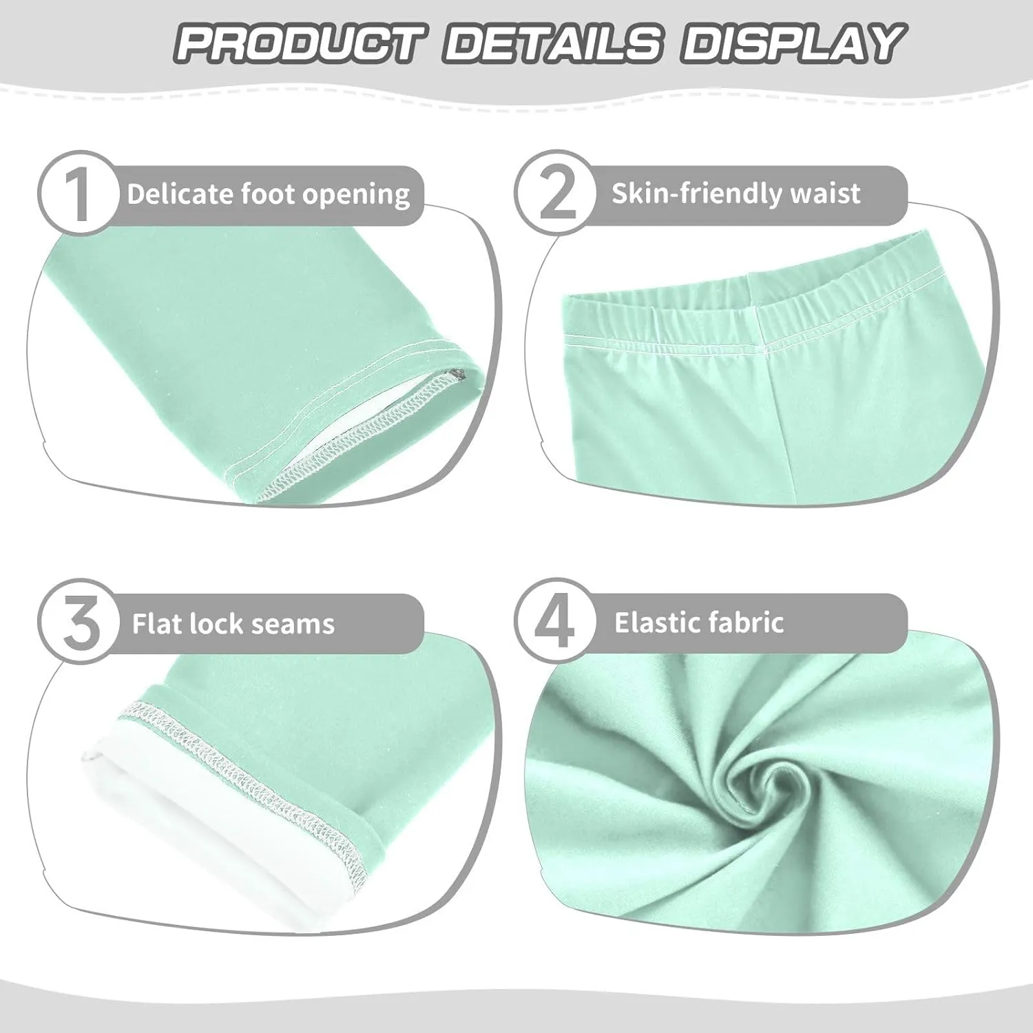 Girls' Leggings Light Green Toddler Kids Stretch Yoga Pants Tights Dance Athletic Long Pants 4T