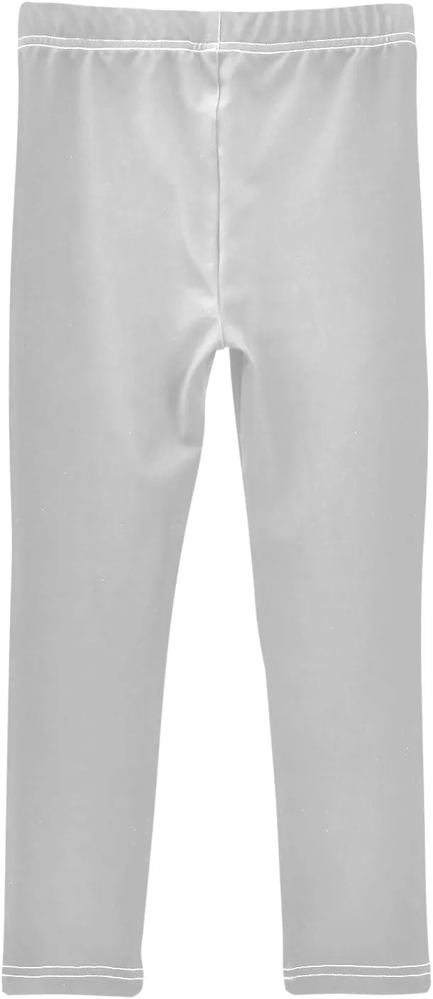 Girls' Leggings Light Grey Toddler Kids Stretch Yoga Pants Tights Dance Athletic Long Pants 4T