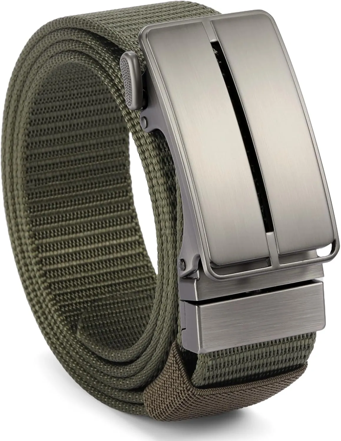 GOIACII Ratchet Tactical Gun Belt for Men Mens Golf Belt 1 3/8" Nylon Web Belt with Automatic Slide Buckle