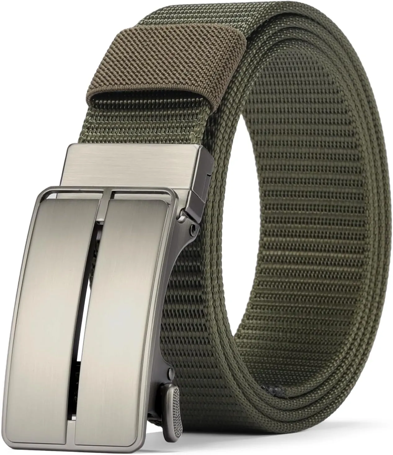 GOIACII Ratchet Tactical Gun Belt for Men Mens Golf Belt 1 3/8" Nylon Web Belt with Automatic Slide Buckle
