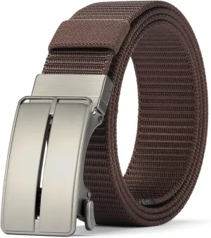 GOIACII Ratchet Tactical Gun Belt for Men Mens Golf Belt 1 3/8" Nylon Web Belt with Automatic Slide Buckle