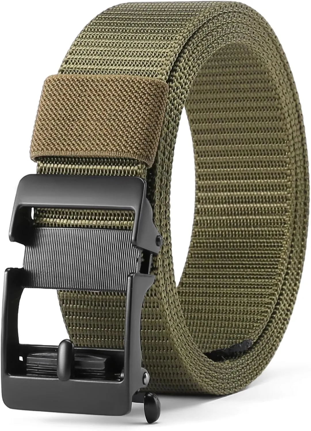 GOIACII Ratchet Tactical Gun Belt for Men Mens Golf Belt 1 3/8" Nylon Web Belt with Automatic Slide Buckle