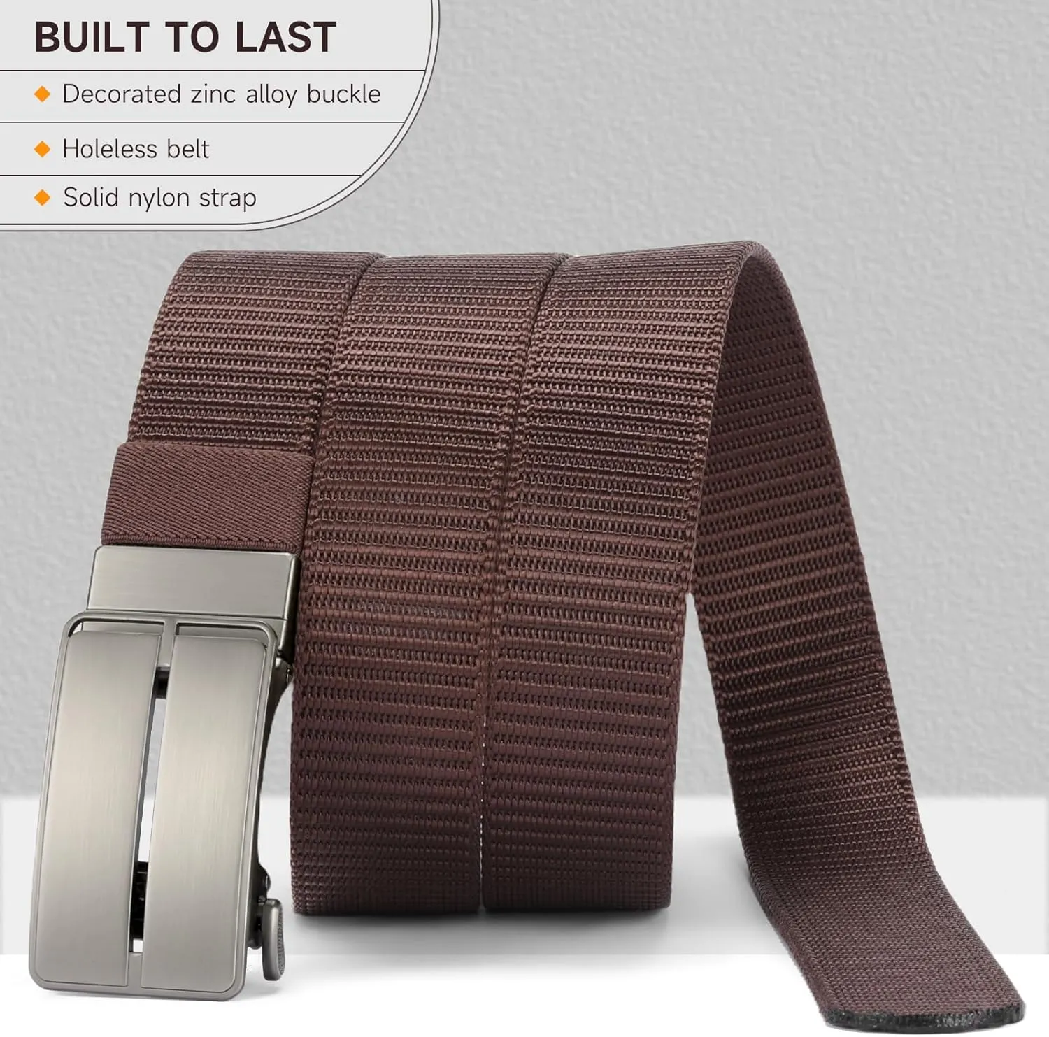 GOIACII Ratchet Tactical Gun Belt for Men Mens Golf Belt 1 3/8" Nylon Web Belt with Automatic Slide Buckle