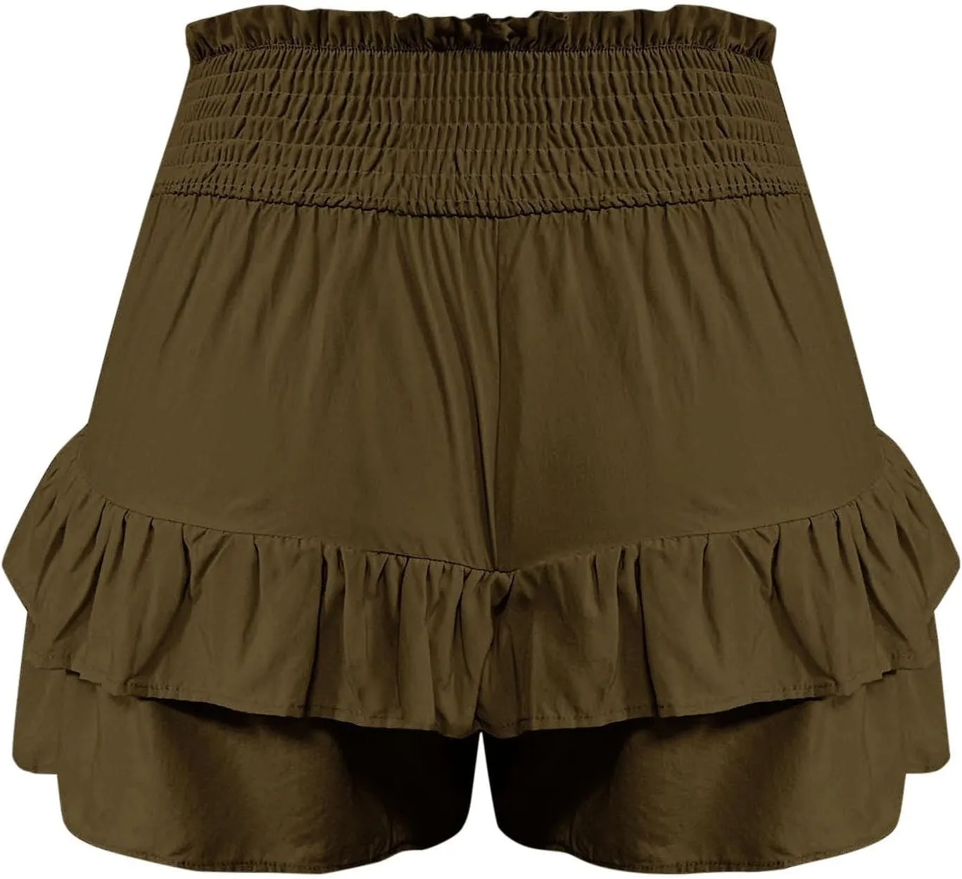 High Waisted Ruffle Shorts for Women Pleated Hem Casual Athletic Culottes Bermuda Shorts 2024 Summer Trendy Clothes