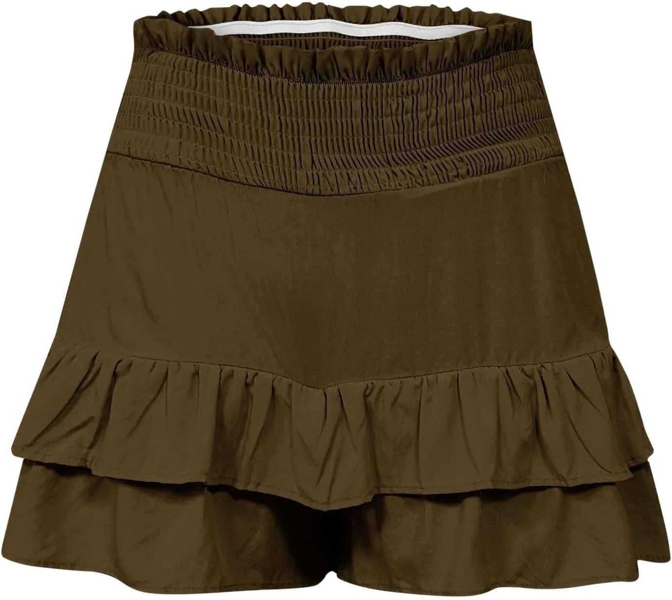 High Waisted Ruffle Shorts for Women Pleated Hem Casual Athletic Culottes Bermuda Shorts 2024 Summer Trendy Clothes