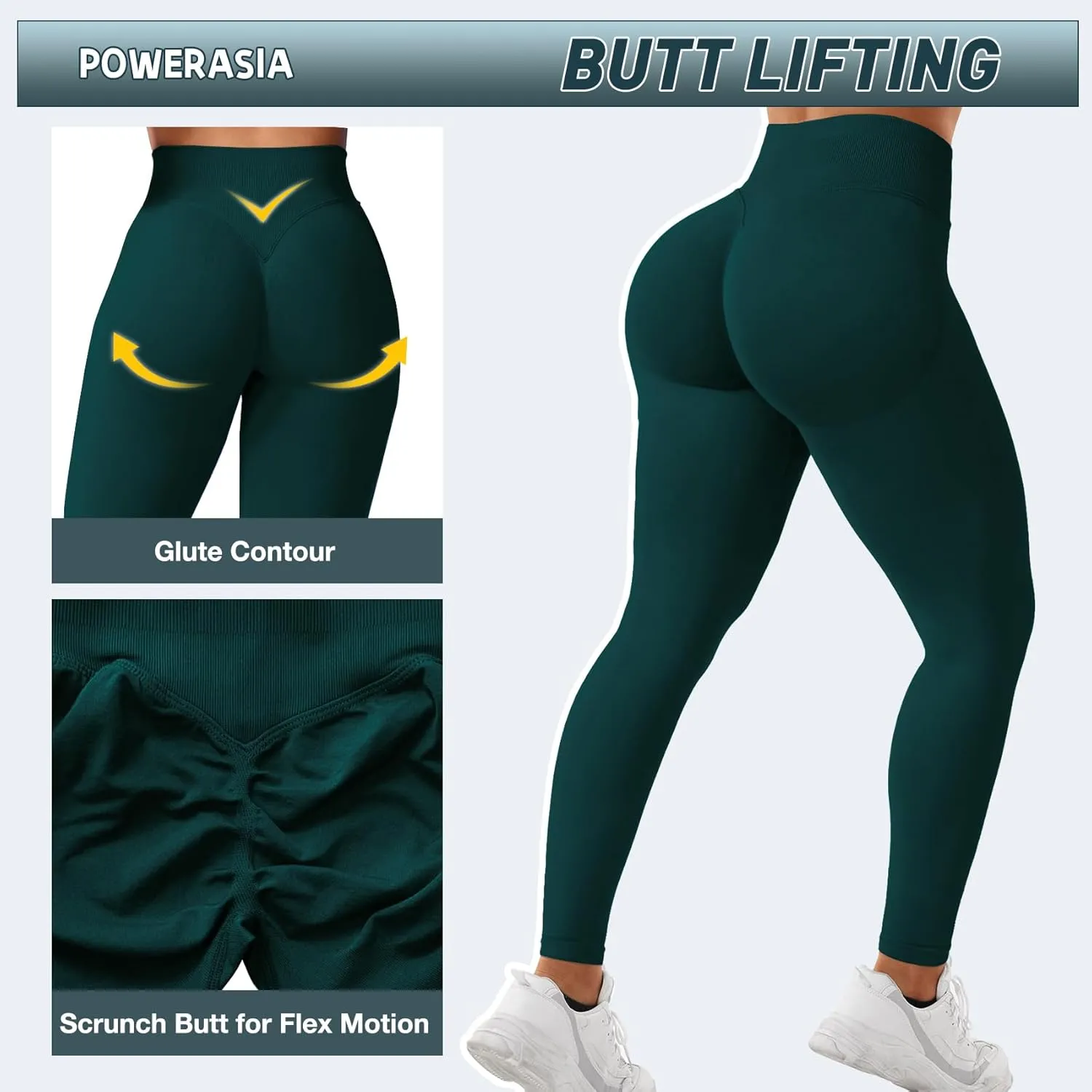 Impact Hidden Scrunch Butt Leggings for Women Mid Low Waist Gym Workout Legging Tummy Control Booty Lifting Yoga Pants
