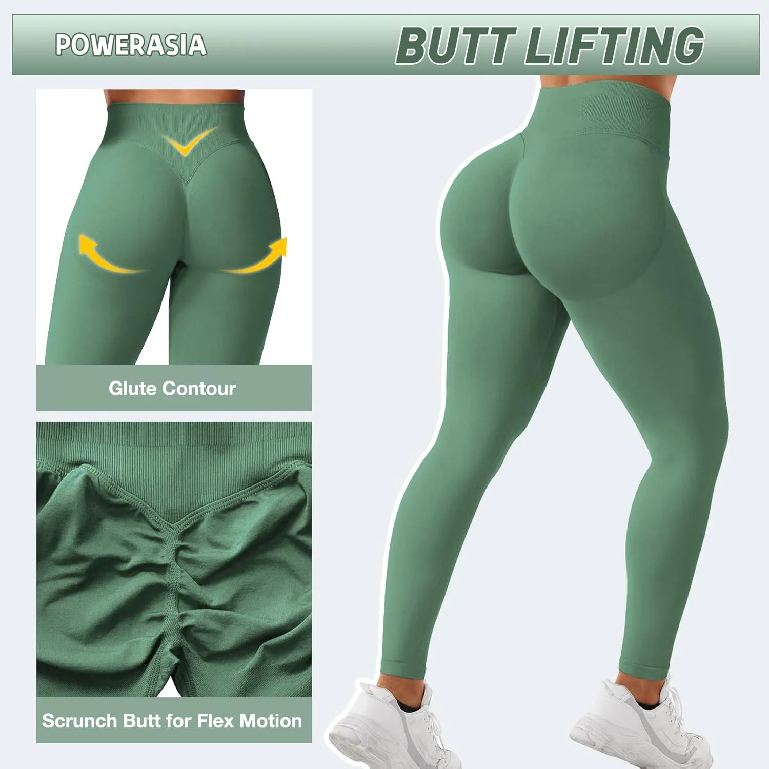 Impact Hidden Scrunch Butt Leggings for Women Mid Low Waist Gym Workout Legging Tummy Control Booty Lifting Yoga Pants