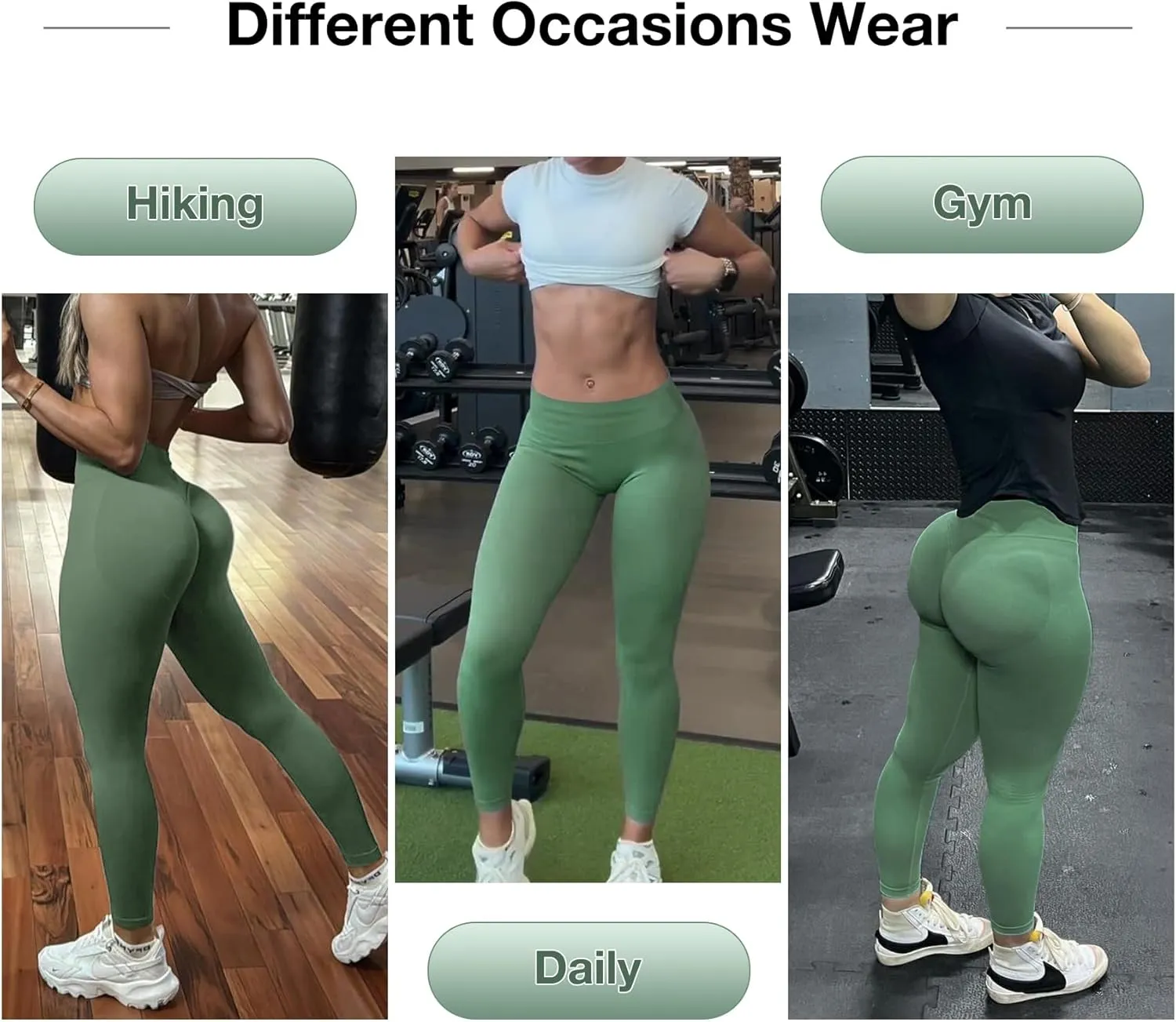 Impact Hidden Scrunch Butt Leggings for Women Mid Low Waist Gym Workout Legging Tummy Control Booty Lifting Yoga Pants