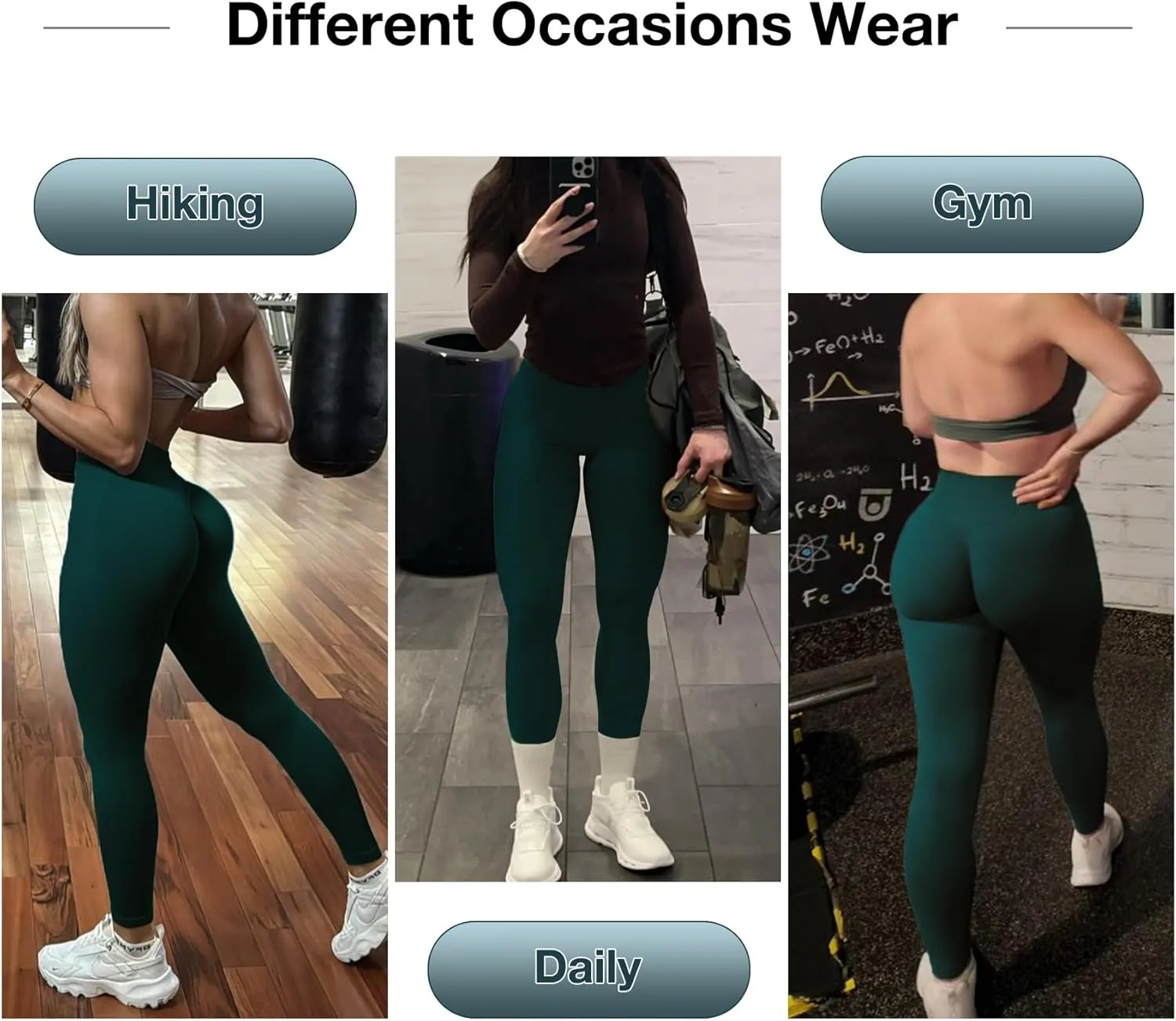 Impact Hidden Scrunch Butt Leggings for Women Mid Low Waist Gym Workout Legging Tummy Control Booty Lifting Yoga Pants