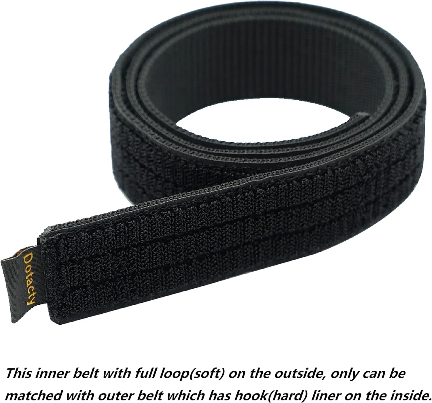Inner Belt w/Loop Liner for Duty/Battle/Gun Belt 1.5" Mechanics EDC Work Underbelt Buckleless No Scratch Metal Free