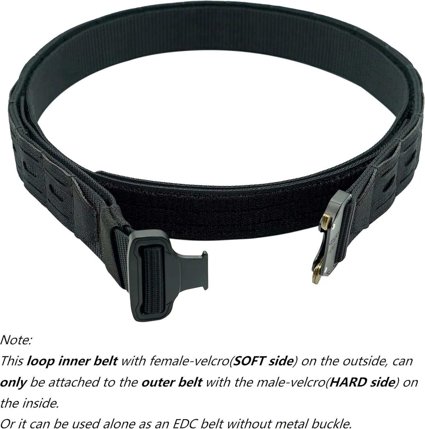 Inner Belt w/Loop Liner for Duty/Battle/Gun Belt 1.5" Mechanics EDC Work Underbelt Buckleless No Scratch Metal Free