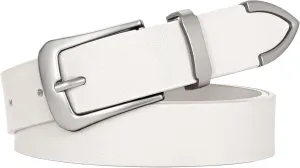 JASGOOD Women Leather Belt for Jeans Pants Ladies Waist Belt for Dress with Metal Buckle
