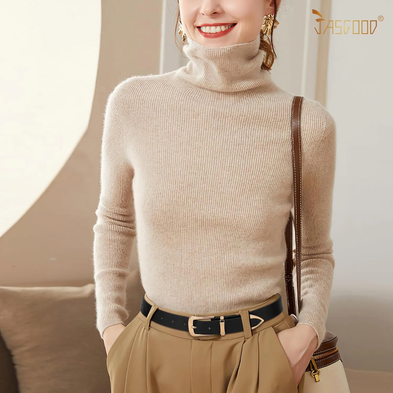JASGOOD Women Leather Belt for Jeans Pants Ladies Waist Belt for Dress with Metal Buckle