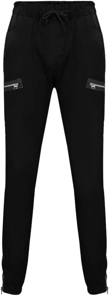Jeans for Men Relaxed Fit Trousers Pure Colour Jean with Zipper Pocket Jean Trouser Solid Fashion Loose Wide Men's