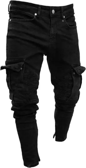 Jeans for Men Skinny Stretch High Waisted Jeans Straight Leg Pants Fashion Trousers Classic 5 Pocket Streetwear