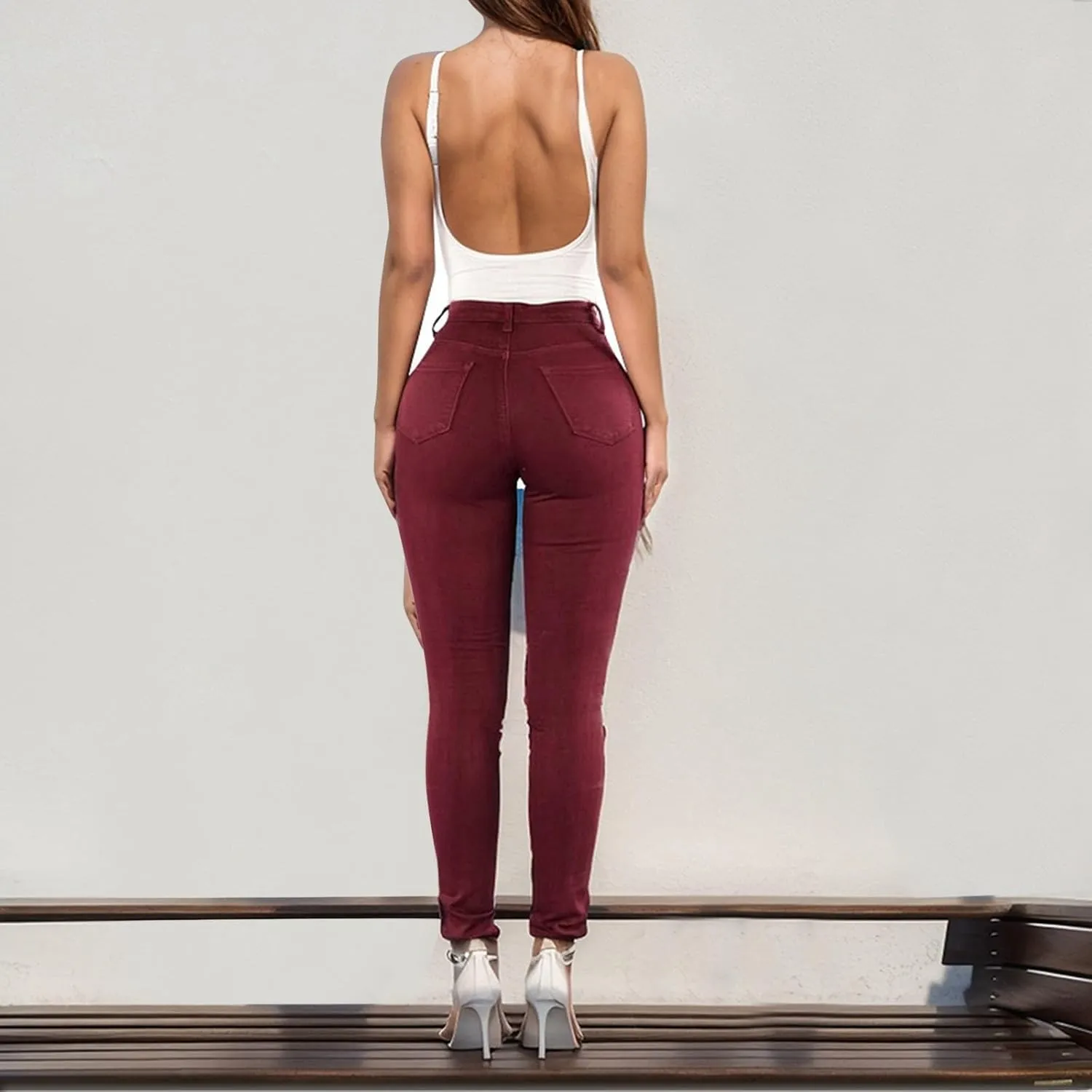 Jeans for Women Ripped Distressed High Waisted Mom Butt Lifting Bootcut Pants Skinny Casual 2024 Legging Petite Jeans