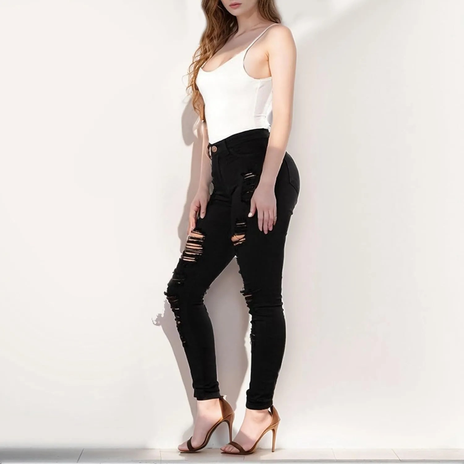 Jeans for Women Ripped Distressed High Waisted Mom Butt Lifting Bootcut Pants Skinny Casual 2024 Legging Petite Jeans