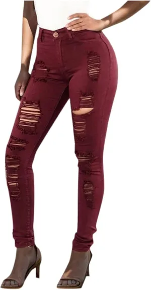Jeans for Women Ripped Distressed High Waisted Mom Butt Lifting Bootcut Pants Skinny Casual 2024 Legging Petite Jeans