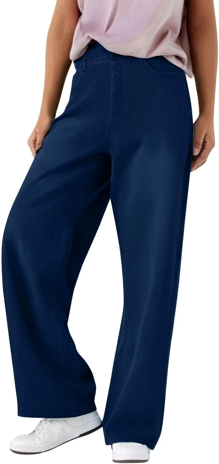 Jeans for Women, Sweatpants Relaxed Wide Leg Jeans High Waisted Straight Denim