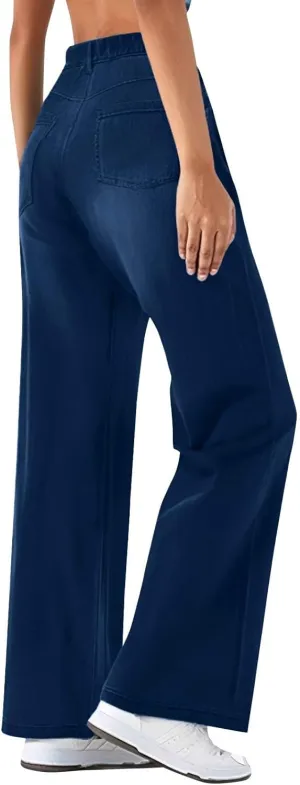 Jeans for Women, Sweatpants Relaxed Wide Leg Jeans High Waisted Straight Denim
