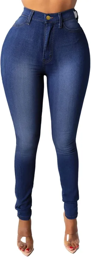 Jeggings for Women High Waisted Buttoned up Denim Pants Trendy Skinny Ankle Jeans Totally Shaping Frayed Jeans
