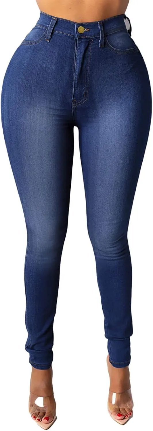 Jeggings for Women High Waisted Buttoned up Denim Pants Trendy Skinny Ankle Jeans Totally Shaping Frayed Jeans