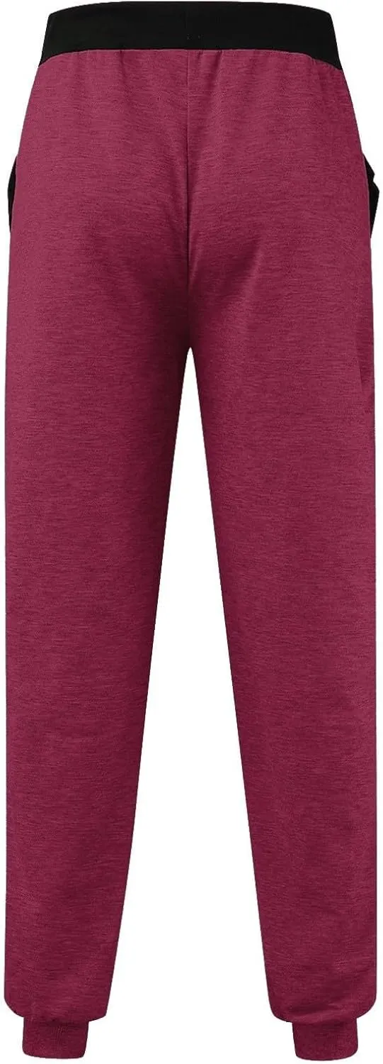 Jogger Sweatpants Women Drawstring Petite Pants Stretch Active Pants Jogger Fleece Trousers Pants with Zipper Pocket