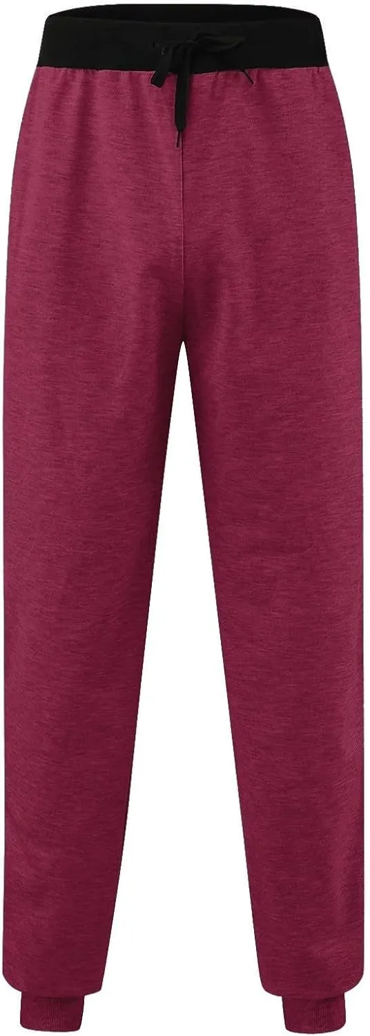 Jogger Sweatpants Women Drawstring Petite Pants Stretch Active Pants Jogger Fleece Trousers Pants with Zipper Pocket