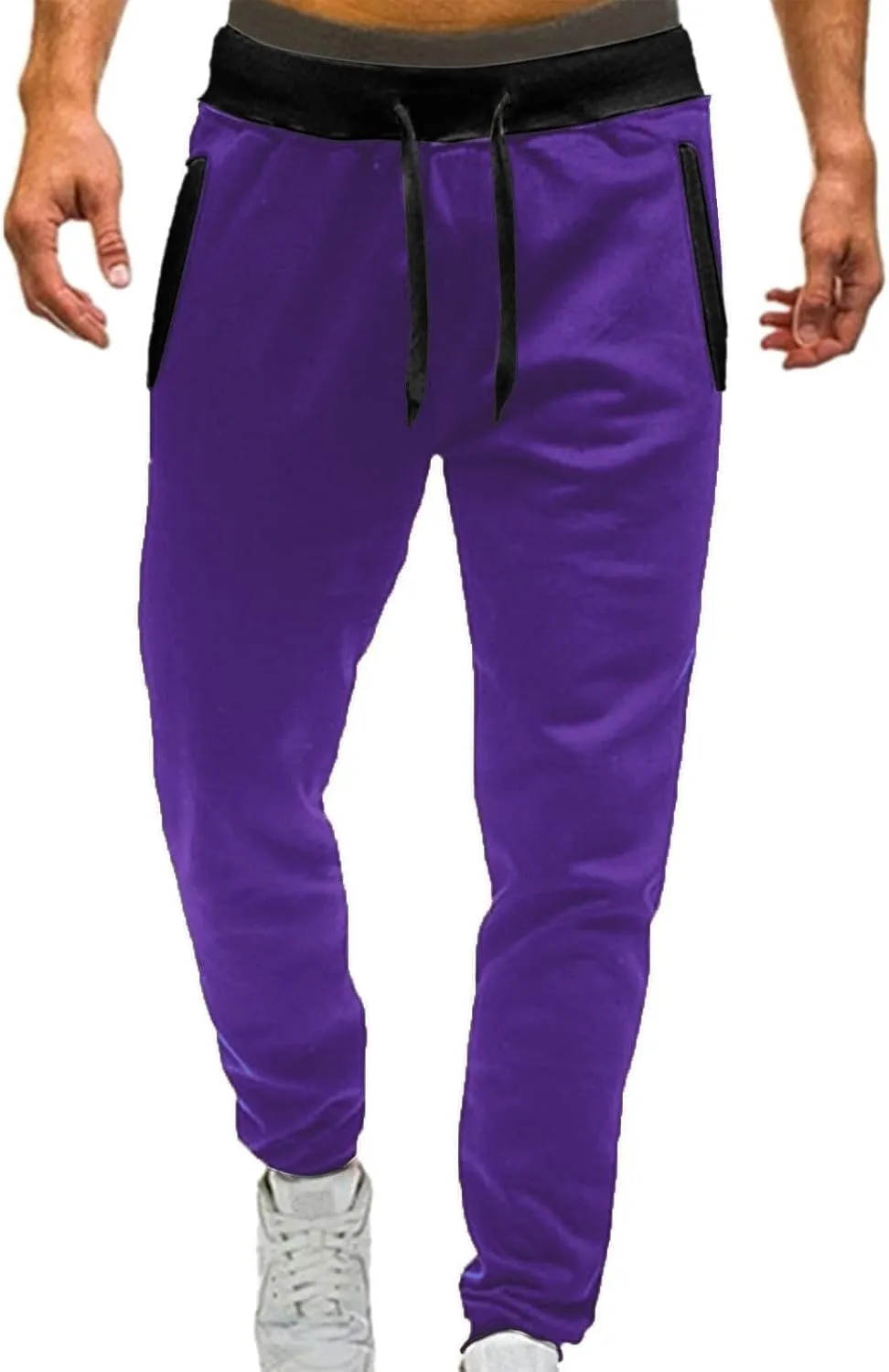 Jogger Sweatpants Women Drawstring Petite Pants Stretch Active Pants Jogger Fleece Trousers Pants with Zipper Pocket