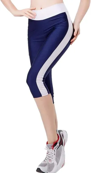 Knee Length Leggings Anti Exposure Absorption Sweat Permeability High Elasticity Ultra Light Compression Capri Pants