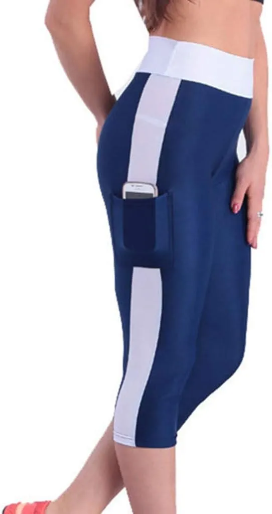 Knee Length Leggings Anti Exposure Absorption Sweat Permeability High Elasticity Ultra Light Compression Capri Pants