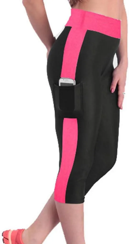 Knee Length Leggings Anti Exposure Absorption Sweat Permeability High Elasticity Ultra Light Compression Capri Pants