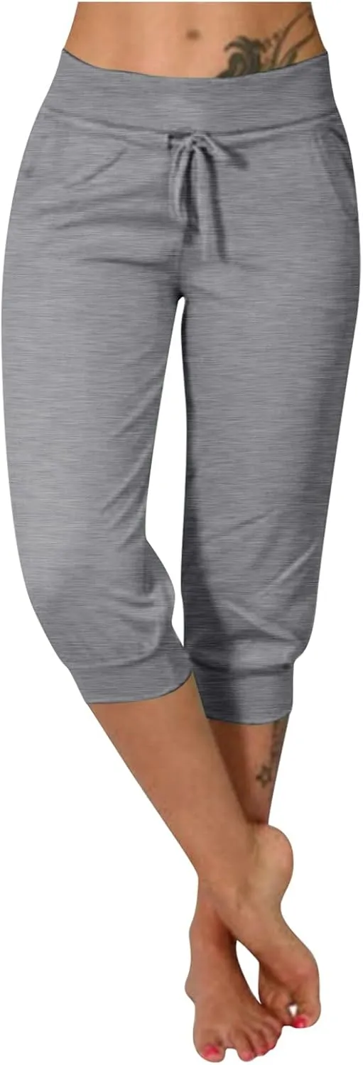 LCMTWX Running Shorts Cropped Elastic Pants for Women Fashion Casual Fashion Shorts Trousers Solid Ppants Running Shorts